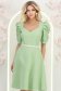 Rochie din stofa verde deschis până la genunchi in clos accesorizata cu cordon cu perle detasabil- StarShinerS 1 - StarShinerS.ro