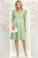 Rochie din stofa verde deschis până la genunchi in clos accesorizata cu cordon cu perle detasabil- StarShinerS 3 - StarShinerS.ro