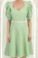Rochie din stofa verde deschis până la genunchi in clos accesorizata cu cordon cu perle detasabil- StarShinerS 5 - StarShinerS.ro