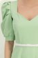 Rochie din stofa verde deschis până la genunchi in clos accesorizata cu cordon cu perle detasabil- StarShinerS 4 - StarShinerS.ro