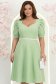 Rochie verde deschis până la genunchi in clos accesorizata cu cordon cu perle detasabil- StarShinerS 1 - StarShinerS.ro