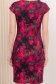 Rochie din stofa elastica visinie scurta cu un croi drept si imprimeu floral 4 - StarShinerS.ro
