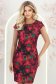 Rochie din stofa fuchsia scurta cu un croi drept si imprimeu- StarShinerS 1 - StarShinerS.ro