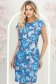Rochie din stofa albastra scurta cu un croi drept si imprimeu- StarShinerS 1 - StarShinerS.ro
