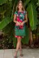 Rochie din stofa elastica verde scurta cu un croi drept si imprimeu floral 4 - StarShinerS.ro
