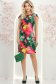 Rochie din stofa verde scurta cu un croi drept si imprimeu- StarShinerS 3 - StarShinerS.ro