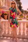 Rochie verde scurta cu un croi drept si imprimeu- StarShinerS 1 - StarShinerS.ro