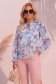 Bluza din viscoza albastru deschis cu croi larg si volanase la maneca - StarShinerS