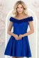 Rochie albastra cu sclipici scurta in clos cu volanase - StarShinerS 3 - StarShinerS.ro