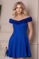 Rochie albastra cu sclipici scurta in clos cu volanase - StarShinerS 1 - StarShinerS.ro