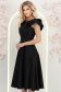 Rochie neagra cu sclipici midi in clos cu volanase - StarShinerS 2 - StarShinerS.ro
