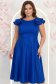 Rochie albastra cu sclipici midi in clos cu volanase - StarShinerS 1 - StarShinerS.ro