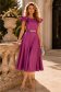 Rochie zmeura cu sclipici midi in clos cu volanase - StarShinerS 1 - StarShinerS.ro