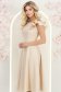 Rochie bej cu sclipici midi in clos cu volanase - StarShinerS 2 - StarShinerS.ro