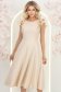 Rochie bej cu sclipici midi in clos cu volanase - StarShinerS 3 - StarShinerS.ro