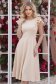 Rochie bej cu sclipici midi in clos cu volanase - StarShinerS 1 - StarShinerS.ro