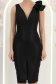 Rochie neagra cu sclipici midi tip creion cu volanase - StarShinerS 5 - StarShinerS.ro