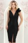 Rochie neagra cu sclipici midi tip creion cu volanase - StarShinerS 2 - StarShinerS.ro