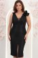 Rochie neagra cu sclipici midi tip creion cu volanase - StarShinerS 1 - StarShinerS.ro