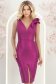 Rochie zmeura cu sclipici midi tip creion cu volanase - StarShinerS 3 - StarShinerS.ro