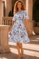 Rochie albastru deschis midi in clos cu mâneci tip fluture - StarShinerS
