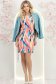 Rochie roz scurta cu un croi drept si imprimeu- StarShinerS 3 - StarShinerS.ro