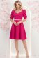 Rochie fuchsia până la genunchi in clos accesorizata cu cordon cu perle detasabil- StarShinerS 3 - StarShinerS.ro
