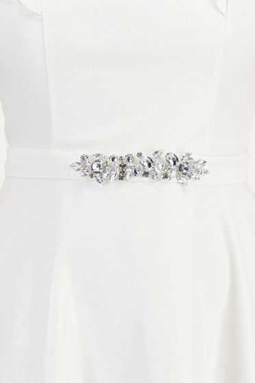 Cordon decorativ ivoire cu sclipici si pietre strass - StarShinerS