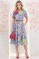 Rochie turcoaz midi in clos cu accesoriu tip curea si brosa florala - StarShinerS 1 - StarShinerS.ro