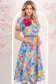Rochie turcoaz midi in clos cu accesoriu tip curea si brosa florala - StarShinerS 2 - StarShinerS.ro