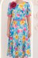 Rochie turcoaz midi in clos cu accesoriu tip curea si brosa florala - StarShinerS 4 - StarShinerS.ro