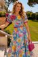 Rochie turcoaz midi in clos cu accesoriu tip curea si brosa florala - StarShinerS 1 - StarShinerS.ro