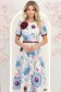 Rochie albastru deschis midi in clos cu accesoriu tip curea si brosa florala - StarShinerS 1 - StarShinerS.ro