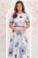 Rochie albastru deschis midi in clos cu accesoriu tip curea si brosa florala - StarShinerS 1 - StarShinerS.ro