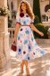 Rochie albastru deschis midi in clos cu accesoriu tip curea si brosa florala - StarShinerS 1 - StarShinerS.ro