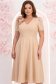 Rochie bej midi in clos accesorizata cu 2 brose 3D - StarShinerS 1 - StarShinerS.ro