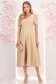 Rochie bej midi in clos accesorizata cu 2 brose 3D - StarShinerS 1 - StarShinerS.ro