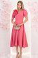 Rochie roz midi in clos accesorizata cu 2 brose 3D - StarShinerS 3 - StarShinerS.ro