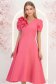 Rochie roz midi in clos accesorizata cu 2 brose 3D - StarShinerS 1 - StarShinerS.ro