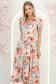 Rochie din voal bej midi in clos cu 2 brose florale maxi- StarShinerS 1 - StarShinerS.ro