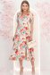Rochie din voal bej midi in clos cu 2 brose florale maxi- StarShinerS 3 - StarShinerS.ro