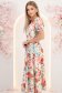 Rochie din voal bej midi in clos cu 2 brose florale maxi- StarShinerS 2 - StarShinerS.ro