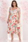 Rochie din voal bej midi in clos cu 2 brose florale maxi- StarShinerS 1 - StarShinerS.ro