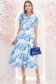Rochie din voal albastra midi in clos cu 2 brose florale maxi - StarShinerS 3 - StarShinerS.ro