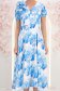 Rochie din voal albastra midi in clos cu 2 brose florale maxi - StarShinerS 5 - StarShinerS.ro