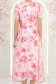 Rochie din voal roz midi in clos cu 2 brose florale maxi- StarShinerS 6 - StarShinerS.ro