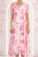 Rochie din voal roz midi in clos cu 2 brose florale maxi- StarShinerS 5 - StarShinerS.ro
