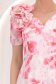 Rochie din voal roz midi in clos cu 2 brose florale maxi- StarShinerS 4 - StarShinerS.ro