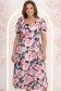 Rochie din voal multicolora midi in clos cu 2 brose florale maxi- StarShinerS 1 - StarShinerS.ro
