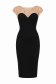 Rochie din crep neagra cu paiete aurii midi tip creion - StarShinerS 4 - StarShinerS.ro